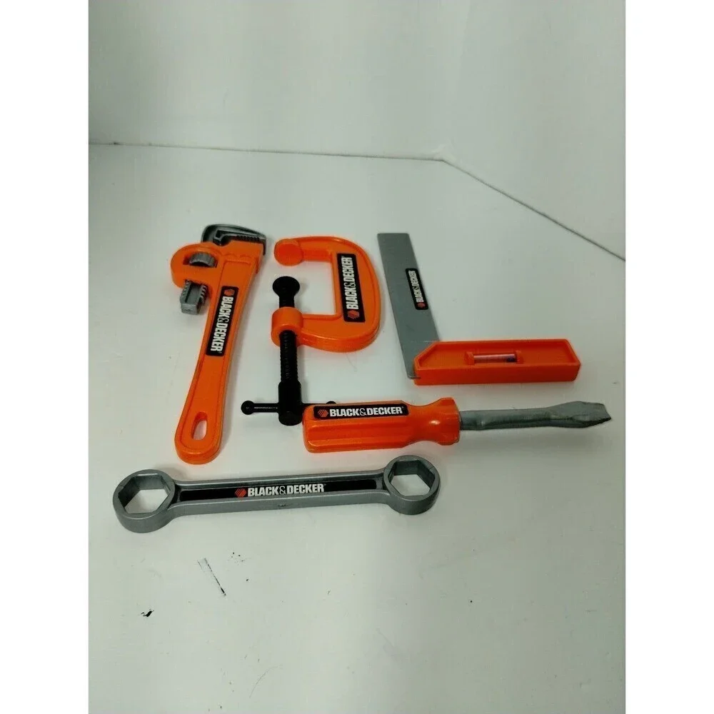Kids Black and Decker Plastic Play tools Orange and Black 5 pcs Set‎